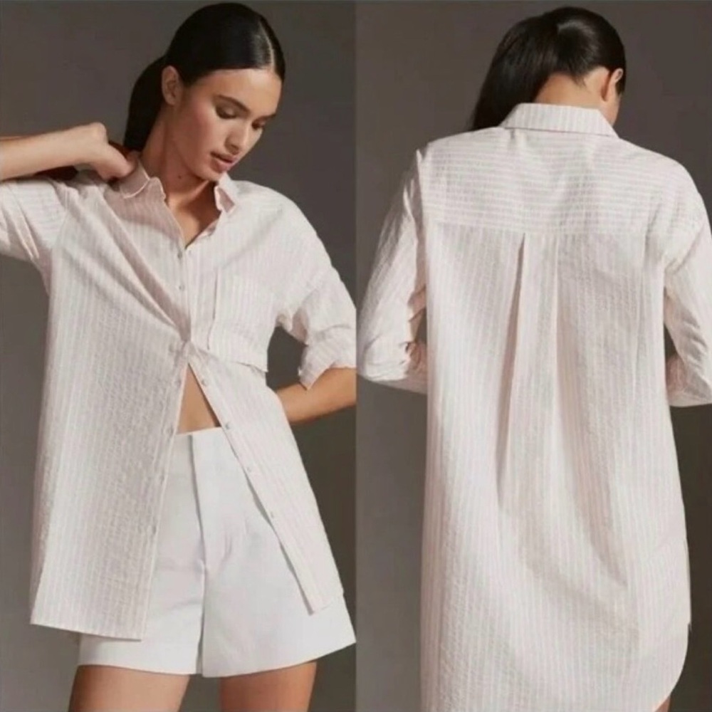 Anthropologie Beige Button Down Shirt